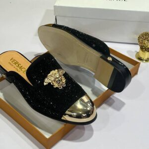 Men Versace Stud Half Shoe - Black