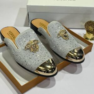 Men Versace Stud Half Shoe - White