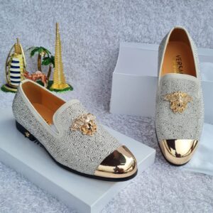 Men Versace Stud Shoe - White