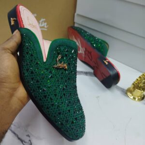 Men Christian Louboutin Stud Shoe - Green