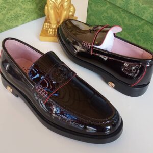 Gucci Men Glossy Leather Shoe - Wine